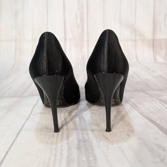 Prada Women's US 7.5 Black Suede Leather Round Toe Slip-On Stiletto Pump Heel - Picture 3 of 10